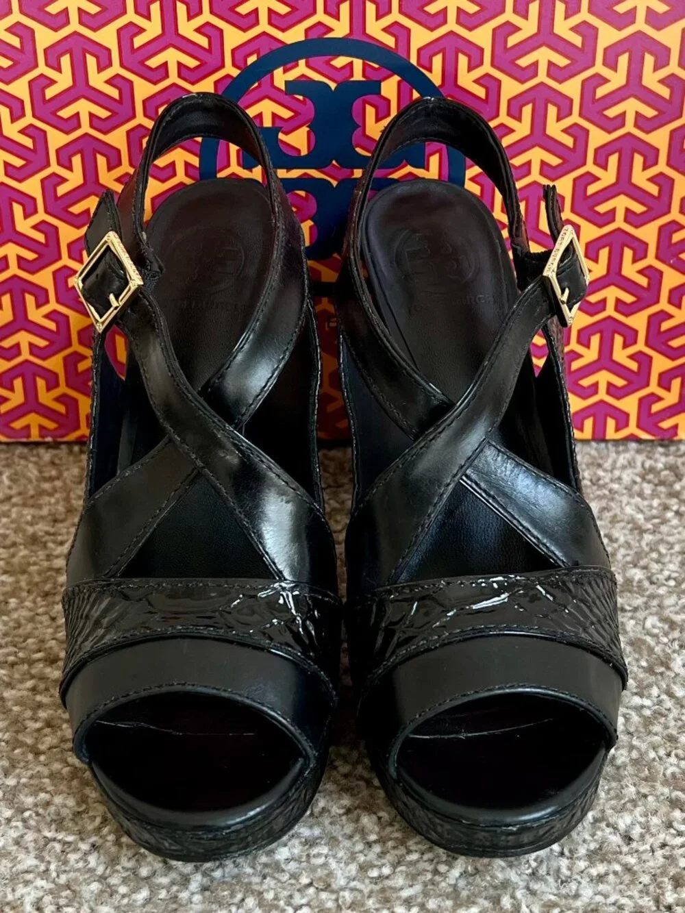 Tory Burch Deidre-Shiny Women's Platform-Heels/Sandals, Size 9